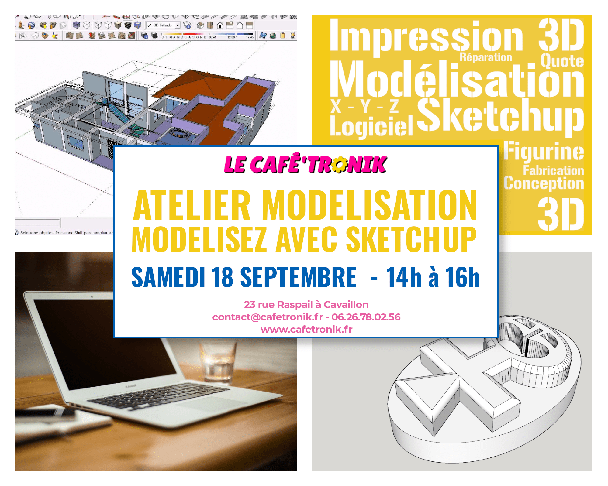 Lire la suite à propos de l’article Atelier informatique : Les bases de la modélisation 3D avec Sketch’Up