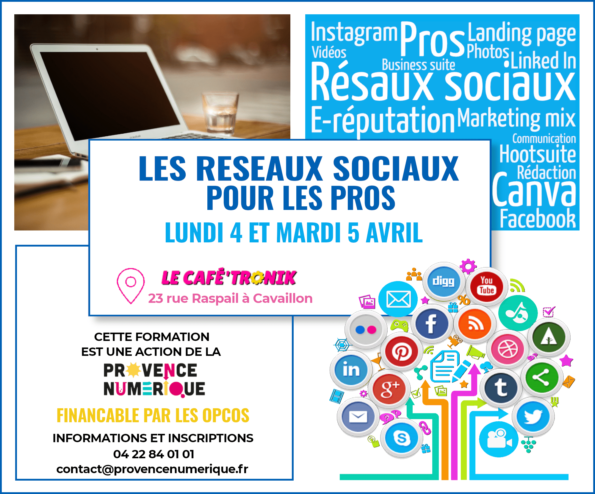Réseaux sociaux pour les pros - formation de la Provence numérique au Café'Tronik